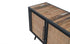 Rustic Black Natural and Rattan Media Cabinet with Three Doors