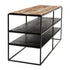 44" Modern Rustic Wood and Black Metal Open TV Stand