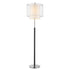 62" Chrome Traditional Shaped Floor Lamp With White Drum Shade