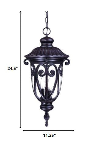 Naples 3-Light Marbelized Mahogany Hanging Light