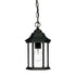 12" Narrow Matte Black Glass Lantern Hanging Light