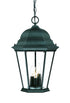 Three Light Matte Black Domed Glass Lantern Hanging Light