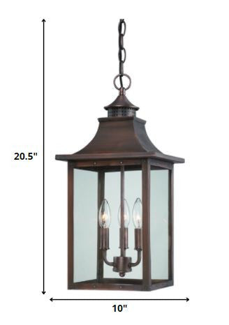 St. Charles 3-Light Acopper Patina Hanging Light