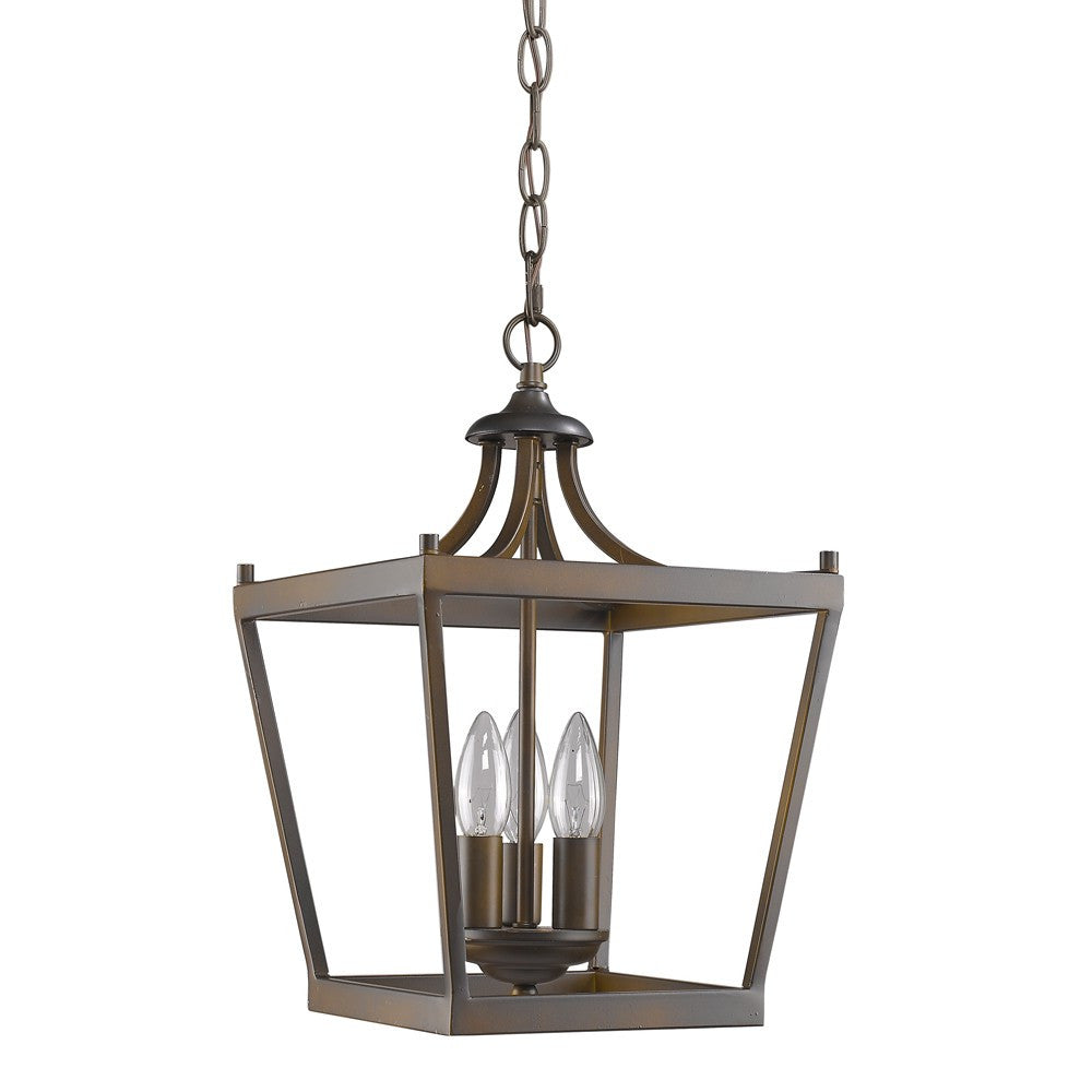 Vintage Brown Metal Tapered Hanging Light