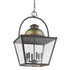 Savannah 6-Light Oil-Rubbed Bronze Foyer Pendant With Raw Brass Accents And Clear Glass Panes