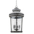 Kingston 4-Light Antique Lead Foyer Pendant With Curved Water Glass Panes