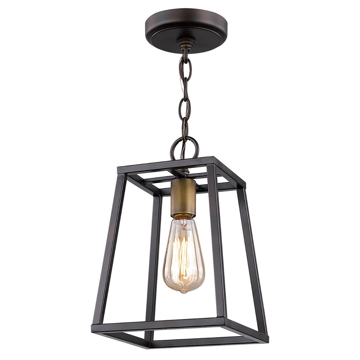 Antique Bronze Metal Tapered Hanging Light