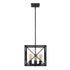 Brooklyn 4-Light Matte Black Pendant With Metal Framework Shade