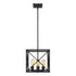 Brooklyn 4-Light Matte Black Pendant With Metal Framework Shade