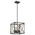 Brooklyn 4-Light Oil-Rubbed Bronze Pendant With Metal Framework Shade