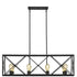 Brooklyn 8-Light Matte Black Island Pendant With Metal Framework Shade