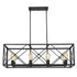 Brooklyn 8-Light Matte Black Island Pendant With Metal Framework Shade