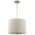 Daria 3-Light Washed Gold Pendant With Washed Gold And White Drum Shade