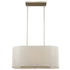 Daria 6-Light Washed Gold Island Pendant With Washed Gold And White Shade