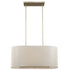 Daria 6-Light Washed Gold Island Pendant With Washed Gold And White Shade