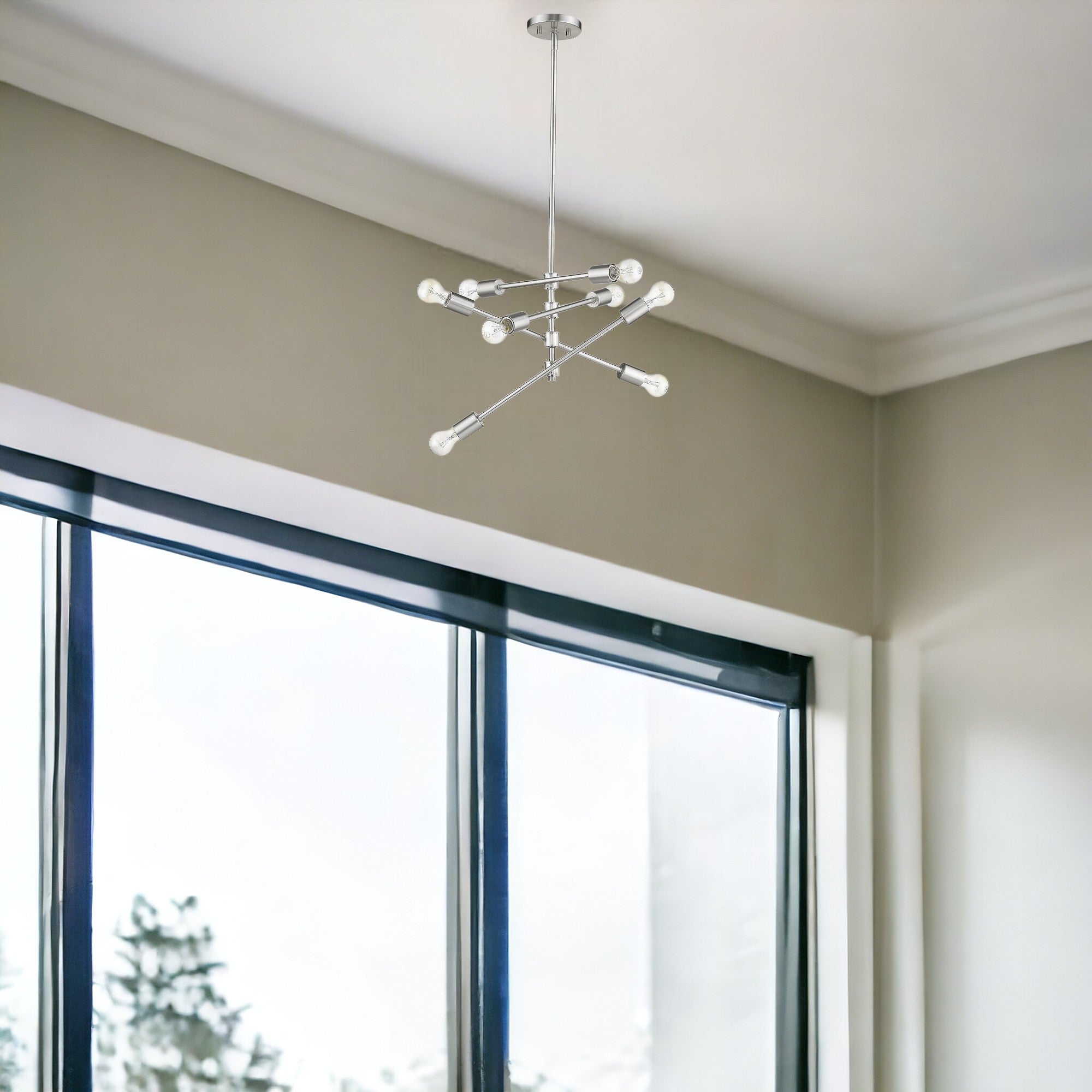 Calix 8-Light Satin Nickel Pendant