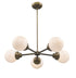 Portsmith 5-Light Raw Brass Chandelier With White Globe Shades