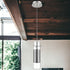 Glass and Silver Mesh Shade Hanging Light