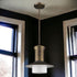 Greta 1-Light Raw Brass Pendant With Gloss White Interior And Etched Glass Shade