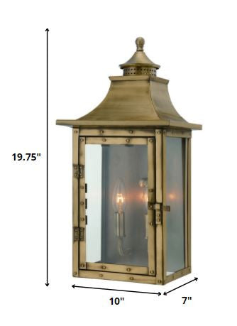 St. Charles 2-Light Aged Brass Wall Light