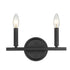 Two Light Matte Black Wall Sconce