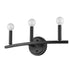 Three Light Matte Black Wall Sconce