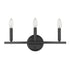 Three Light Matte Black Wall Sconce