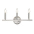 Three Light Silver Wall Sconce