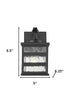 Glass panel Matte Black Outdoor Cage Light