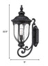 XL Matte Black Cast Aluminum Glass Lantern Wall Light