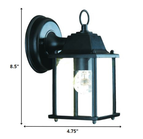 Matte Black Hanging Glass Lantern Wall Light