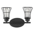 Two Light Matte Black Cage Wall Sconce