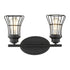 Two Light Matte Black Cage Wall Sconce