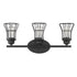 Three Light Matte Black Cage Wall Sconce