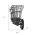 Three Light Matte Black Cage Wall Sconce