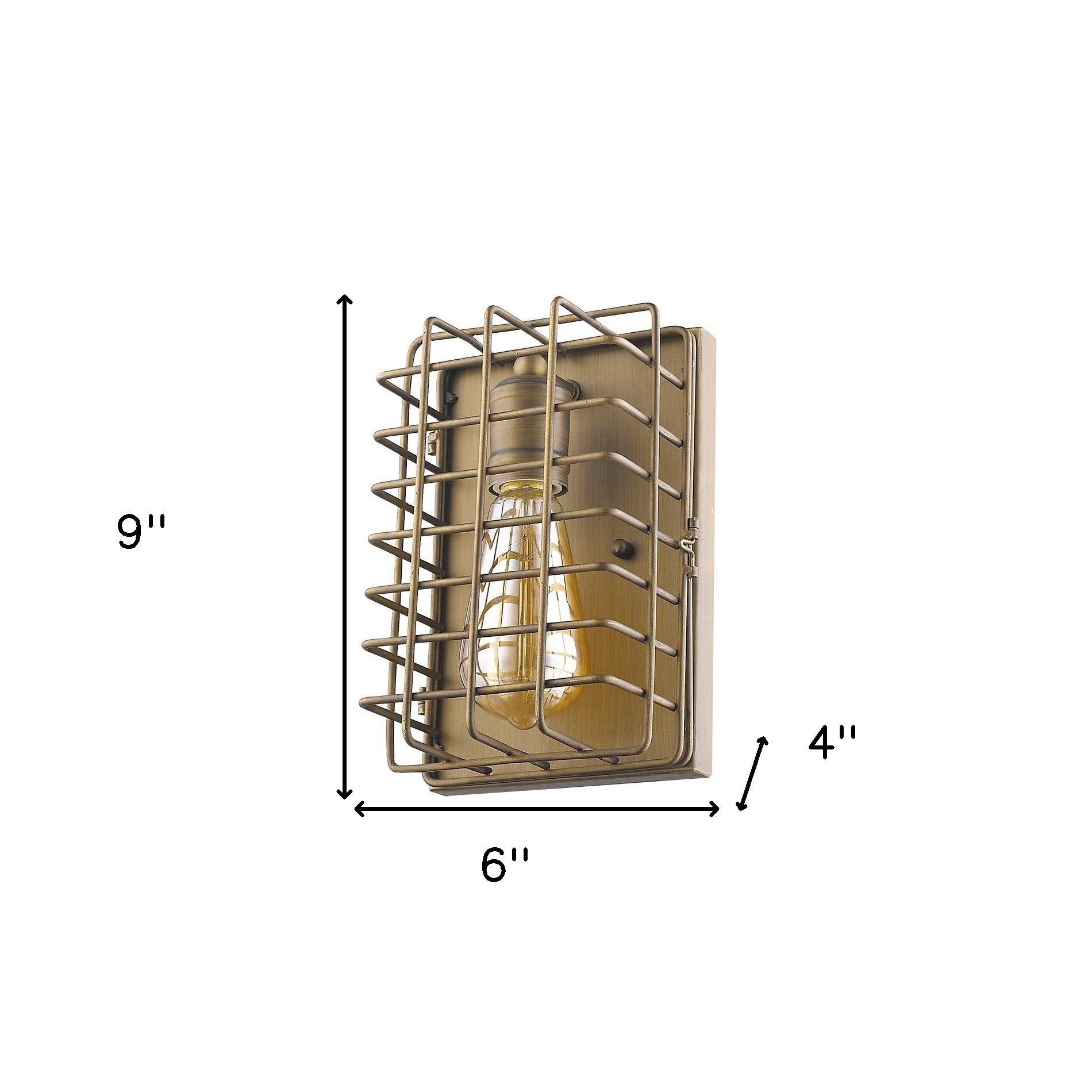 Light Gold Cage Wall Sconce