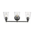 Three Light Antique Bronze Glass Shade Wall Sconce