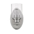 One Light Silver Wall Light with Clear Glass Shade