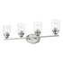 Four Light Silver Wall Light with Clear Glass Shade