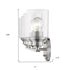 Four Light Silver Wall Light with Clear Glass Shade