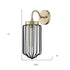 Gold and Black Metal Cage Wall Sconce