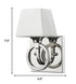 Silver Metal Wall Light with Frosted Glass Shade