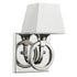 Silver Metal Wall Light with Frosted Glass Shade