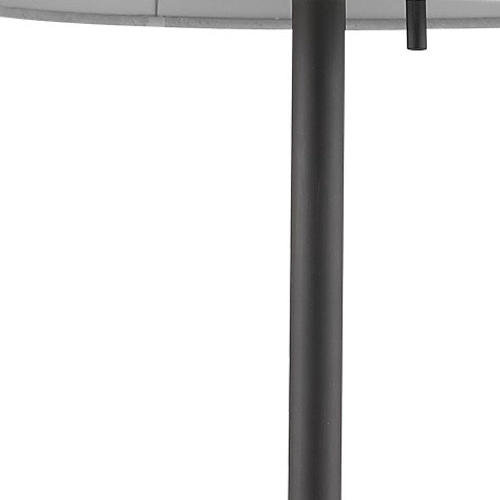 27" Black Metal Table Lamp With White Empire Shade