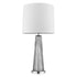 29" Silver Metal Table Lamp With White Empire Shade