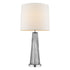 29" Silver Metal Table Lamp With White Empire Shade