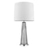 29" Silver Metal Table Lamp With White Empire Shade