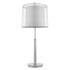 31" Silver Metal Table Lamp With White Empire Shade