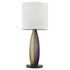 30" Ebony Lacquer Solid Wood Standard Table Lamp With White Shade