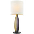 30" Ebony Lacquer Solid Wood Standard Table Lamp With White Shade